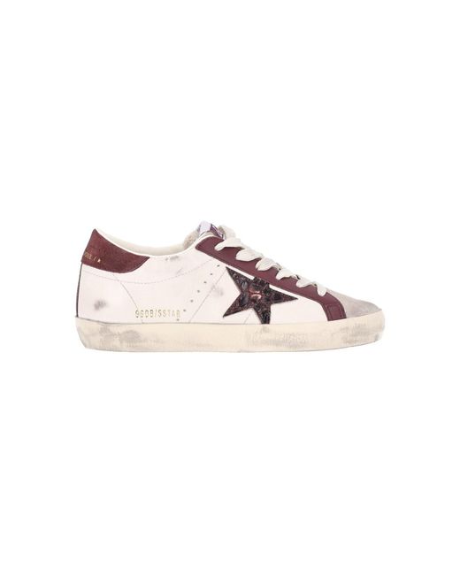 Golden Goose Deluxe Brand Pink Distressed Leather Low-Top Sneakers For