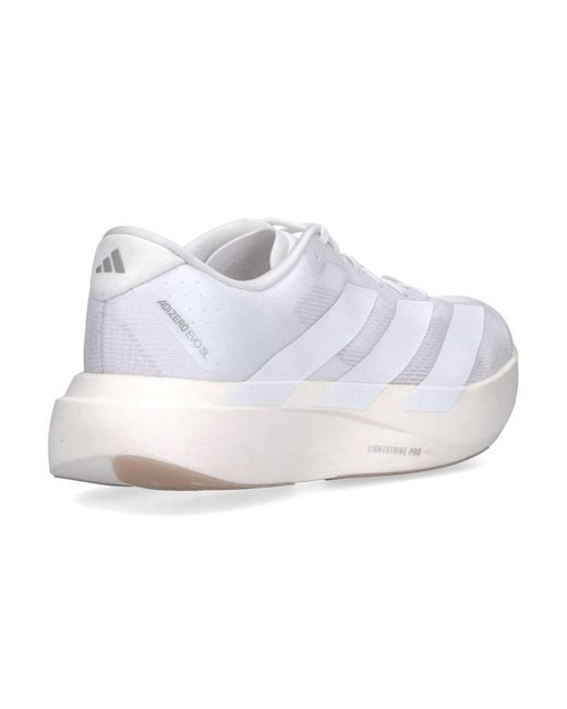 Adidas White Adizero Evo Sl Running Shoes for men