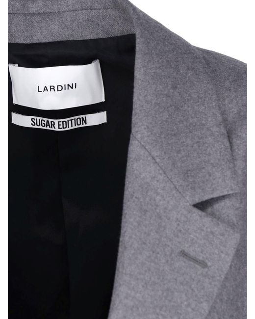 Lardini Gray Single-Breasted Cashmere Blazer