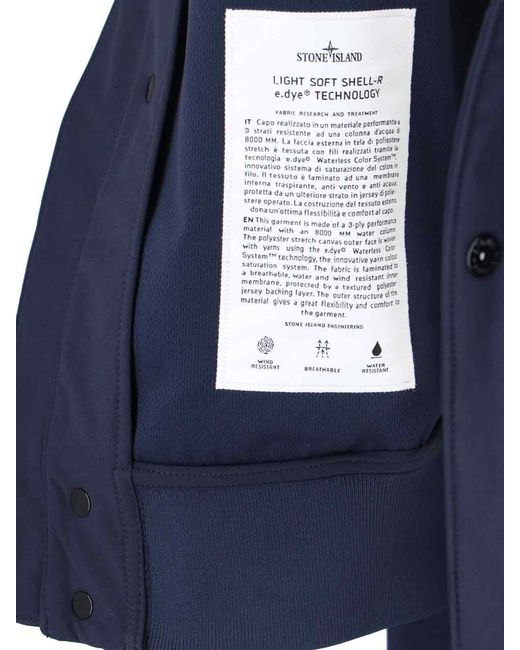 Stone Island Blue Jacket "4100118 Light Soft Shell-R E.Dye" for men