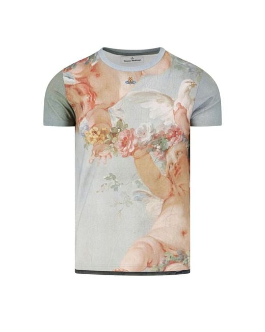 Vivienne Westwood White Short-Sleeve T-Shirt With Cherubic Artwork for men