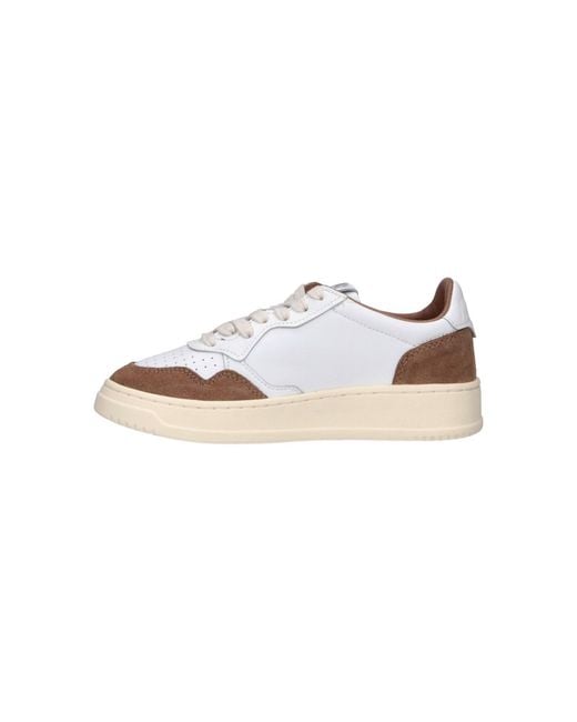 Autry White Low-Top Sneakers With Suede Overlays
