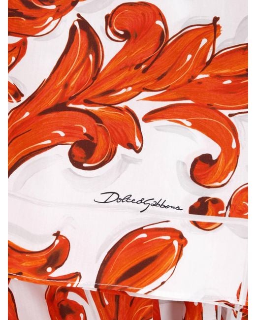 Dolce & Gabbana Red Cotton Blend Jersey Dress
