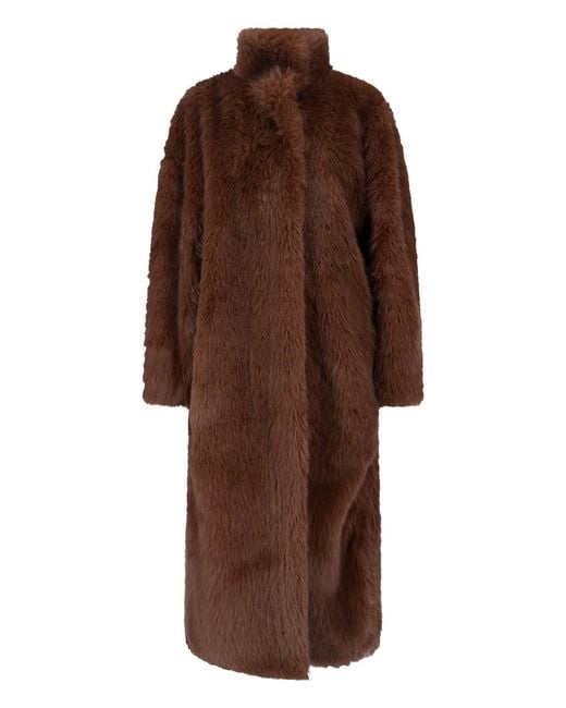 Frankie Shop Brown Faux Fur Coat "Ravello"