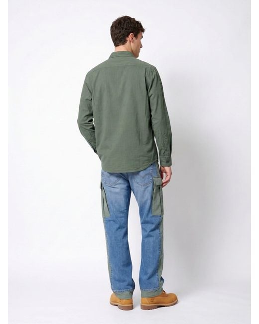 Junya Watanabe Blue Patchwork Cargo Drawstring Denim Jeans for men