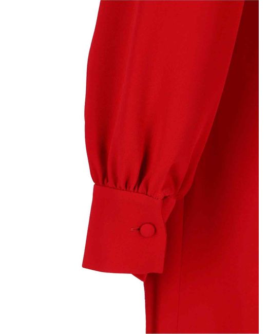 Abito Maxi In Seta Con Scialle di Valentino in Red
