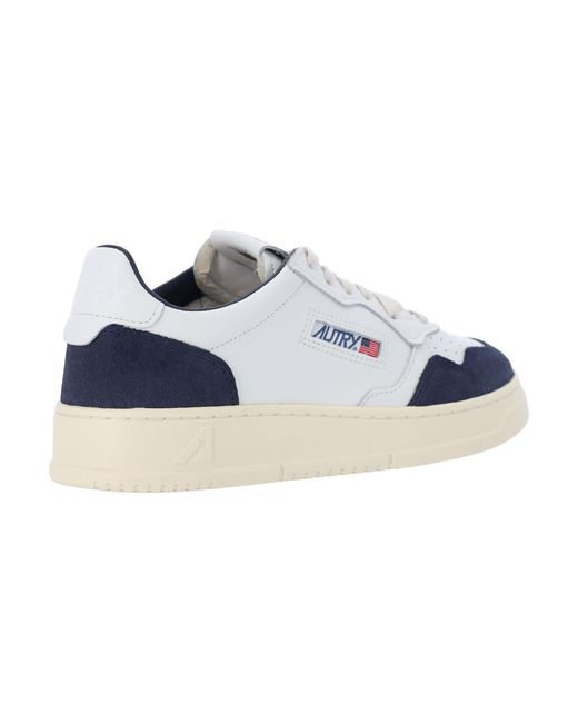 Autry Blue Low-Top Sneakers With Suede Accents for men
