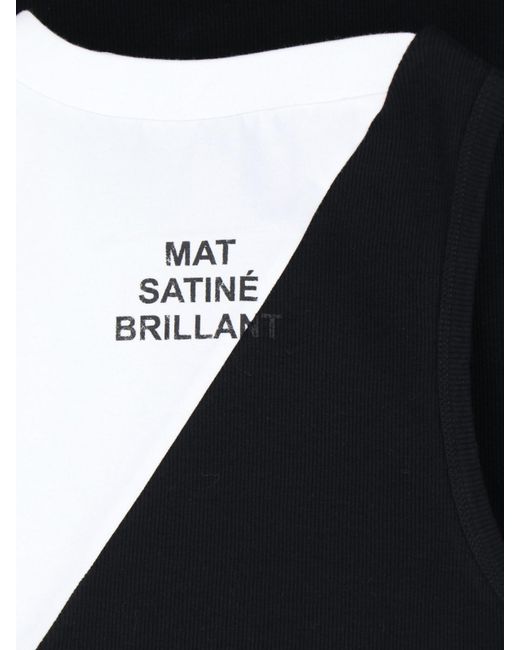 T-Shirt Bicolor di MM6 by Maison Martin Margiela in Black