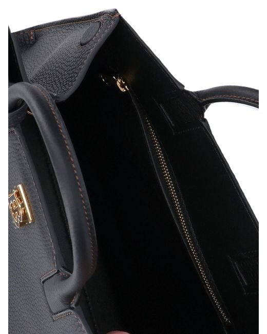 Burberry Black Mini Leather Frances Tote Bag