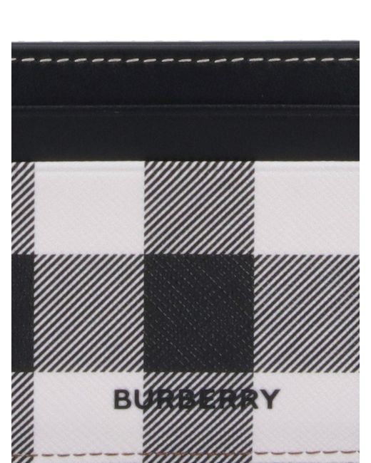 Burberry Black Check Pattern Card Holder for men