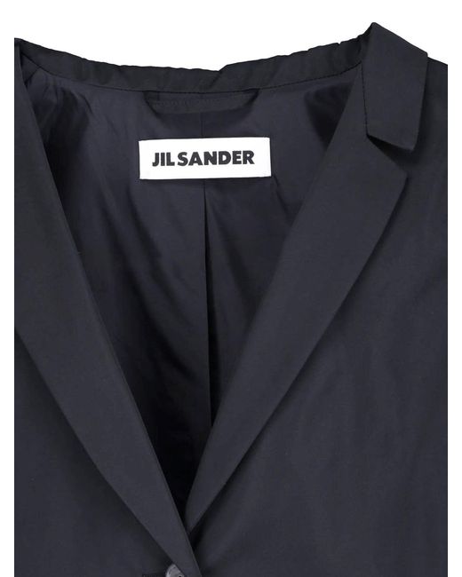 Jil Sander Blue Tailored Silk-Blend Padded Jacket For