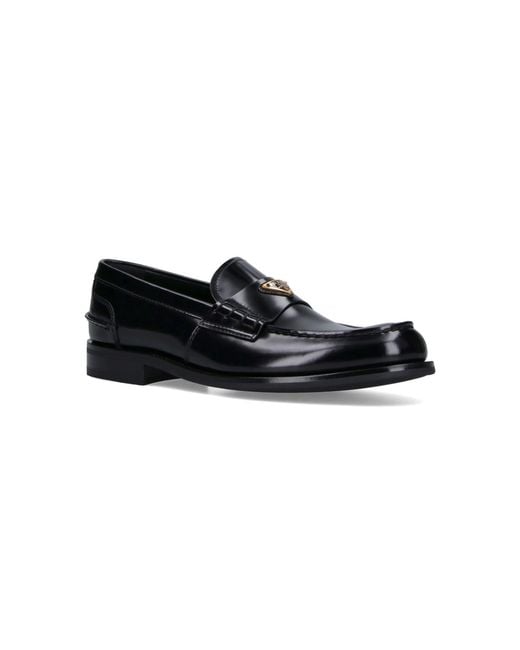 Prada Black Logo Loafers for men
