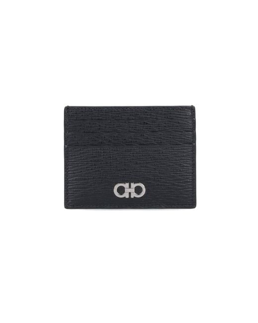 Ferragamo Black Cardholder "Gancini" for men