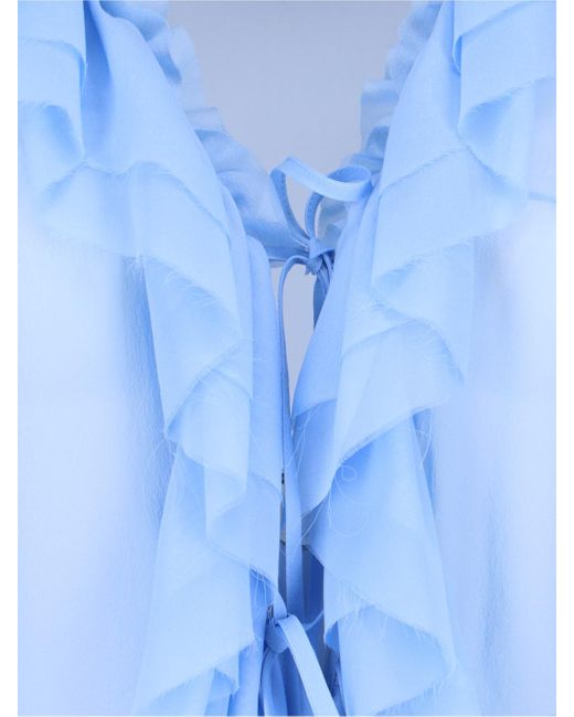 Seafarer Blue Ruffled Detail Shirt