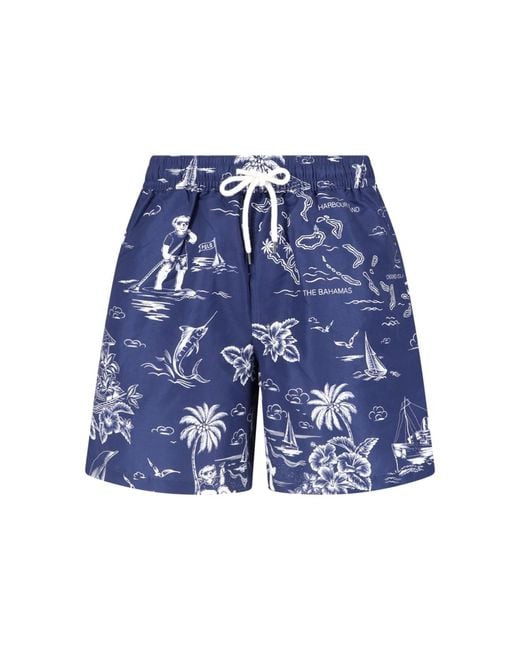 Polo Ralph Lauren Blue Beach Shorts Logo for men