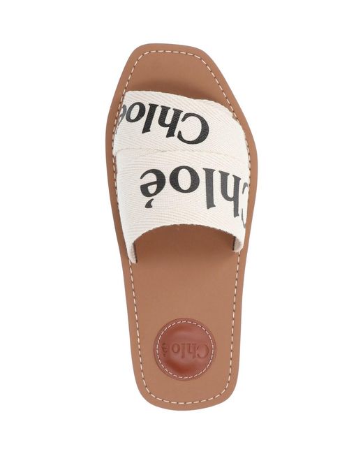 Chloé White Sandals Upper: Linen