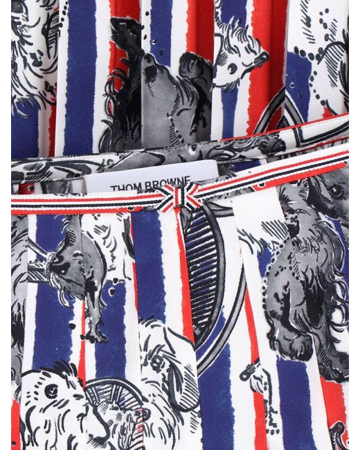 Thom Browne White Maxi Pleated Skirt "Hector"