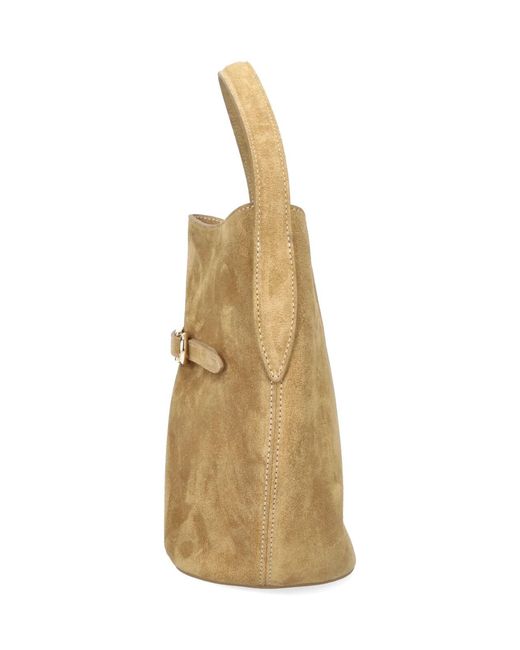 Liffner White Bucket Bag "Belted"