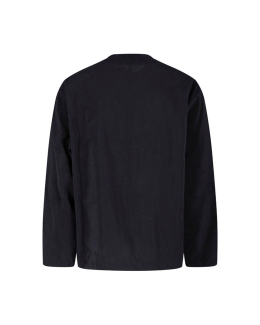 Lemaire Blue Silk Blend Round Neck Shirt for men