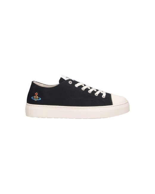 Vivienne Westwood Black Plimsoll Cotton Low-Top Sneakers for men