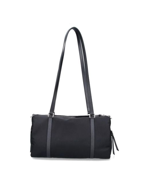 Prada White Logo Bowling Bag