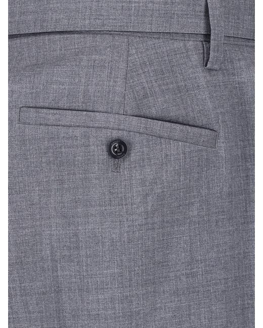 Sacai Blue Textured Wool-Blend Trousers for men