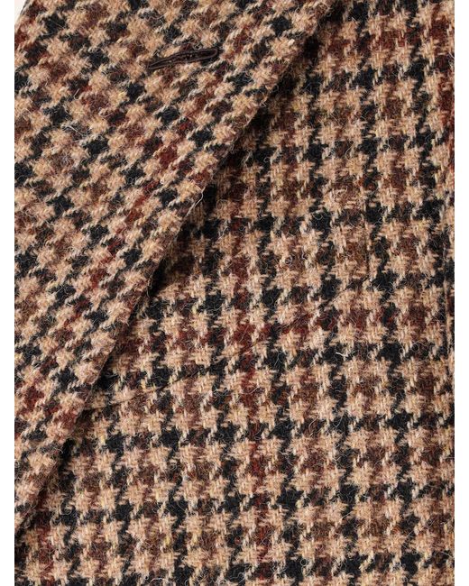 Caruso Brown Double-Breasted Wool Coat for men