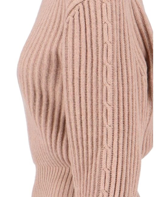 Loro Piana Pink Cashmere Crew Neck Sweater