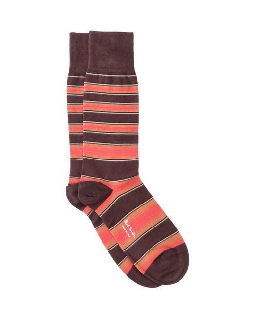 Paul Smith Red Striped Socks for men