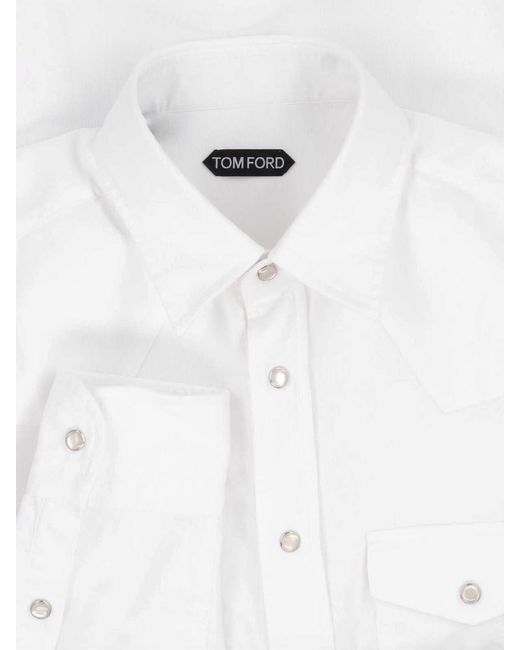 Tom Ford White 100% Cotton Button-Down Shirt for men