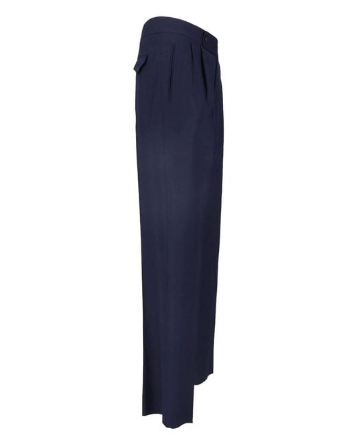 Giorgio Armani Blue Virgin Wool Trousers for men