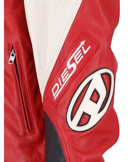 DIESEL Red Premium Goat Leather Jacket For for men