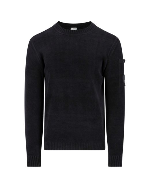 C P Company Blue Chenille Sweater for men