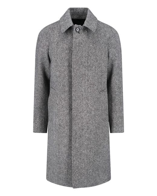 Lardini Gray Wool Coat for men