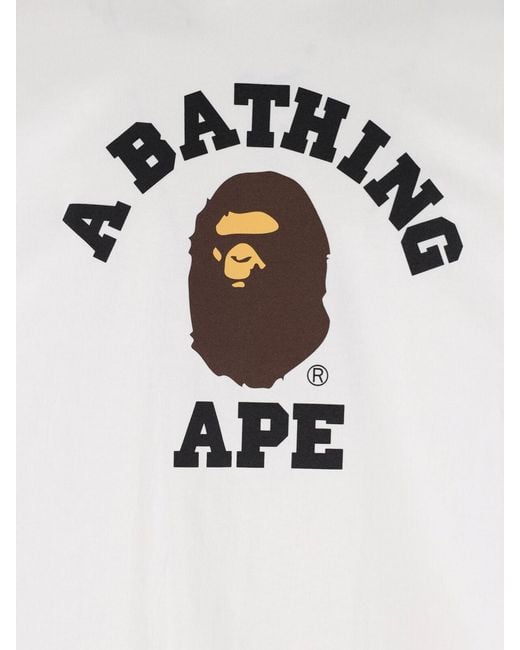 A Bathing Ape White Graphic T-Shirt for men