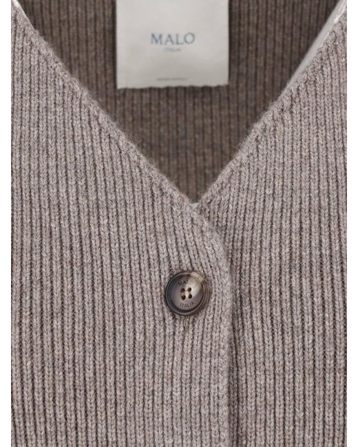 Malo Gray Cashmere Cardigan