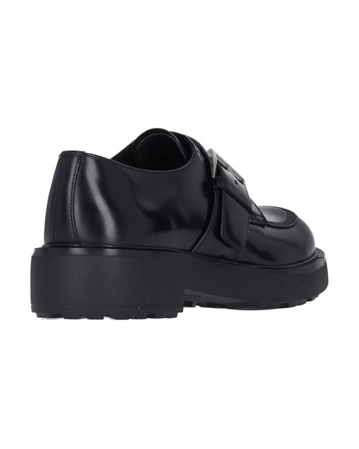 Prada Black Derby Shoes With Monk Strap for men