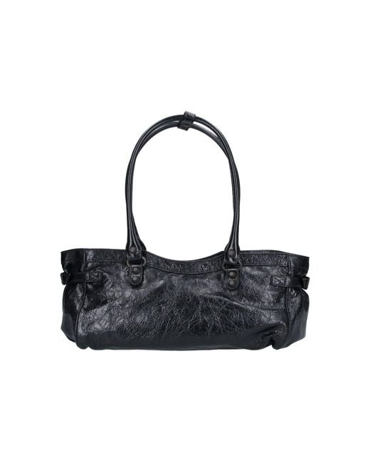 Balenciaga Black Shoulder Bag "Le City East-West"