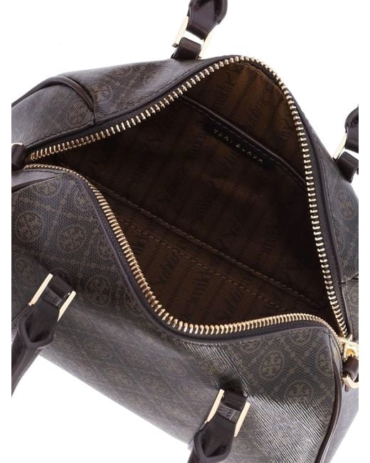 Tory Burch Black Mini "Barrel T Monogram" Shoulder Bag