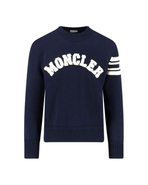 Moncler Blue Logo Sweater for men