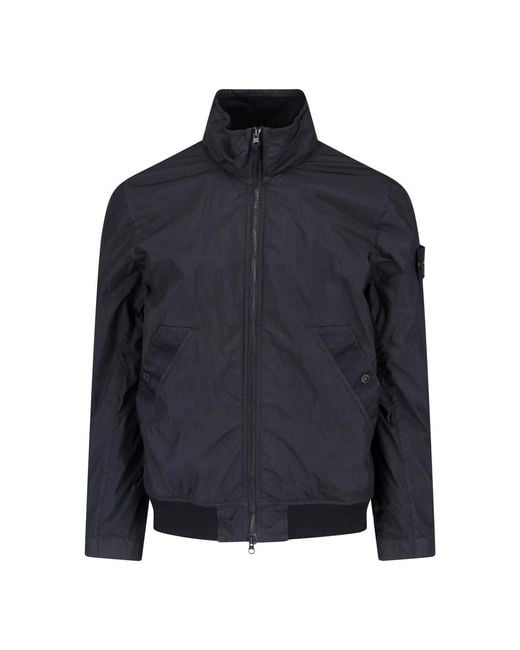 Stone Island Blue Jacket "4100111 Crinkle Reps Ny" for men