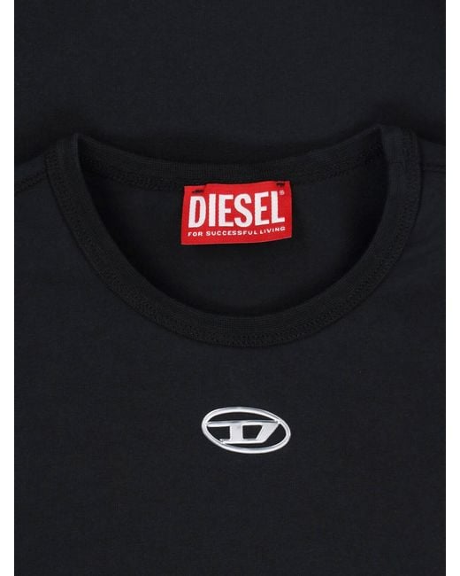 DIESEL Black T-Shirt Logo "Oval-D"