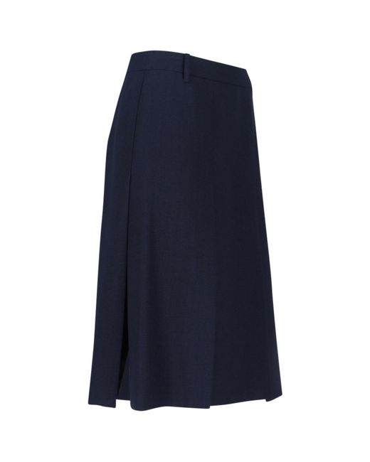 Prada Blue Virgin Wool Skirt
