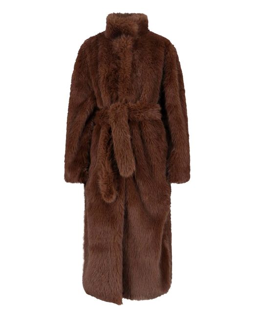 Frankie Shop Brown Faux Fur Coat "Ravello"