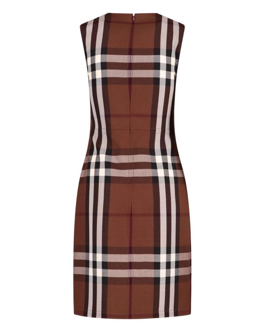 Burberry Brown Tartan Pattern Dress