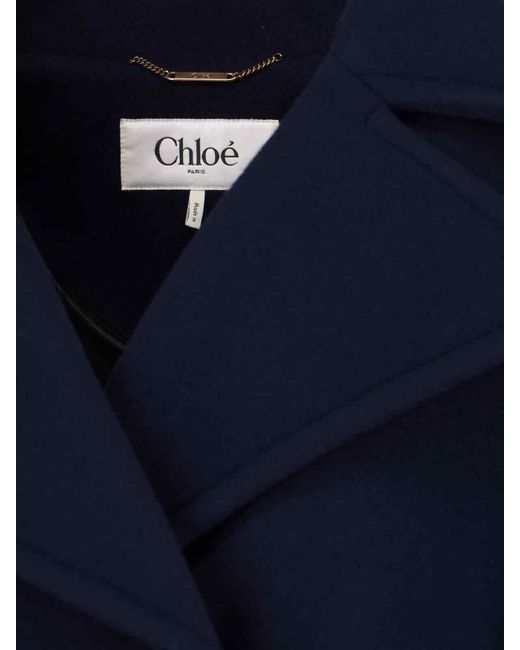 Cappotto Doppiopetto Oversize di Chloé in Blue