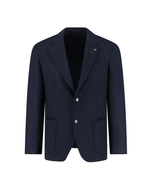 Lardini Blue Single-Breasted Wool And Cashmere Blazer for men