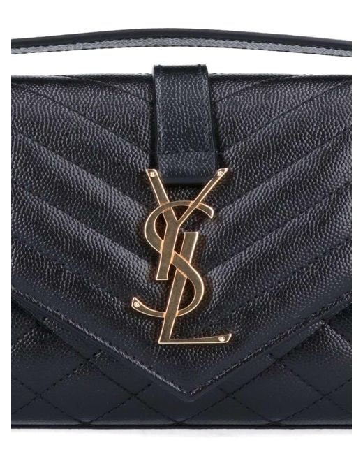 Saint Laurent Blue 'Envelope' Shoulder Bag