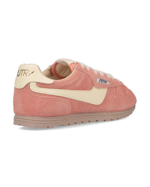 Autry Pink Suede Leather Lifestyle Sneakers