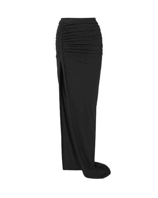Rick Owens Black Asymmetric Mini Skirt